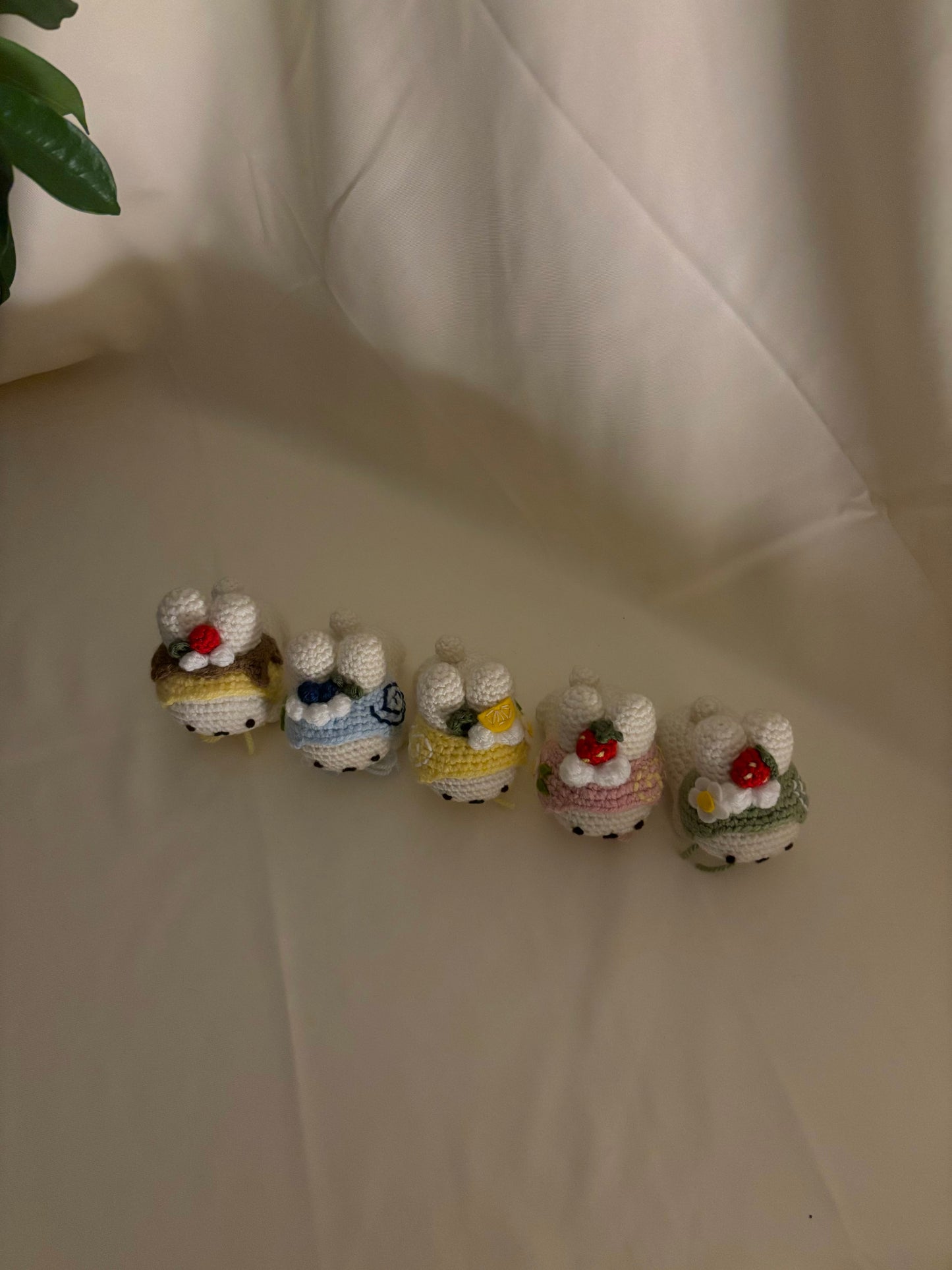 Blueberry Cake Roll Bunny Keychain