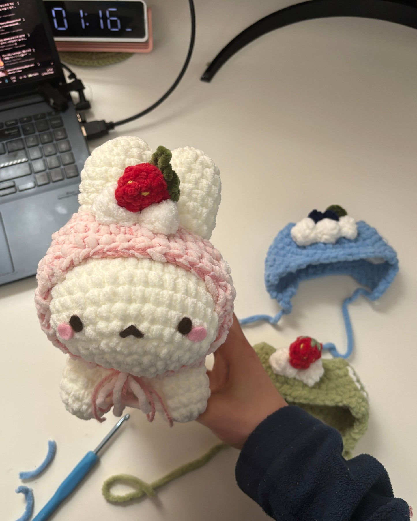 Cute Crochet Bunny with Hat 4 in 1 Pattern