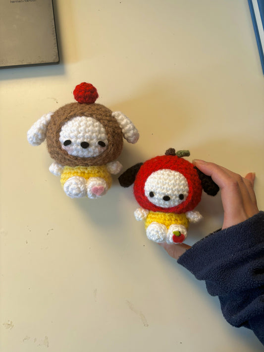 Apple / Purin Dog 2-in-1 Free Pattern