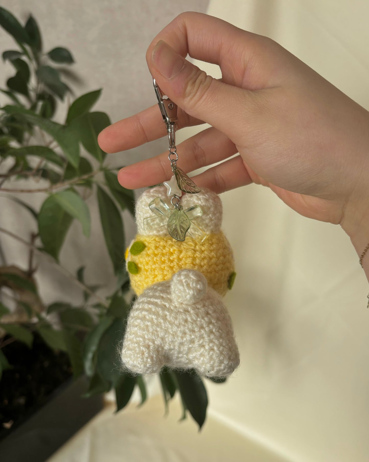 Yuzu Cake Roll Bunny Keychain