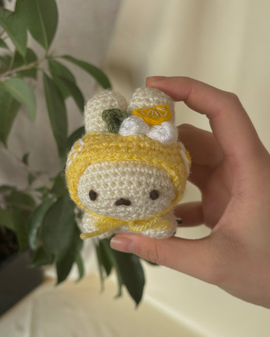 Yuzu Cake Roll Bunny Keychain