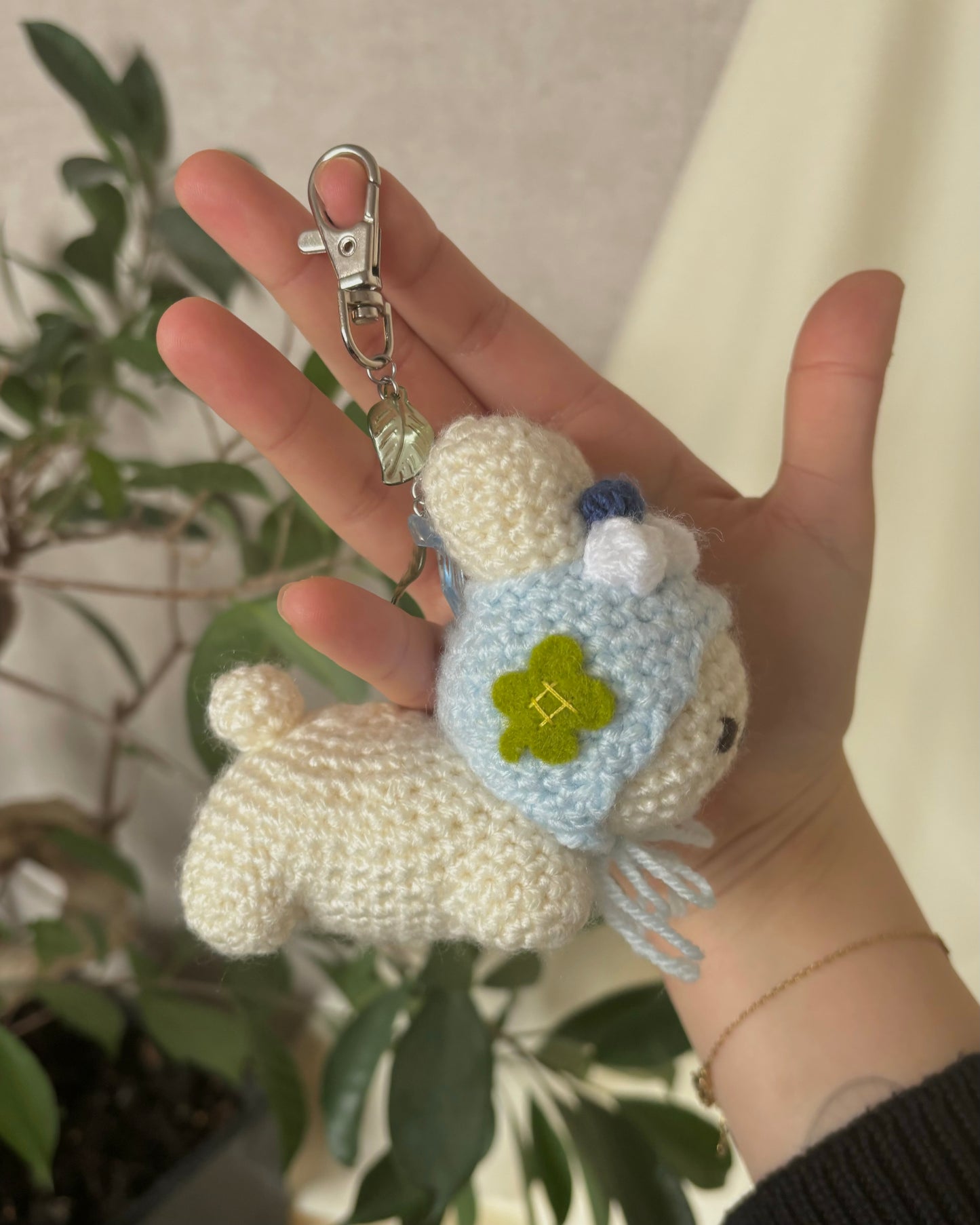 Blueberry Cake Roll Bunny Keychain