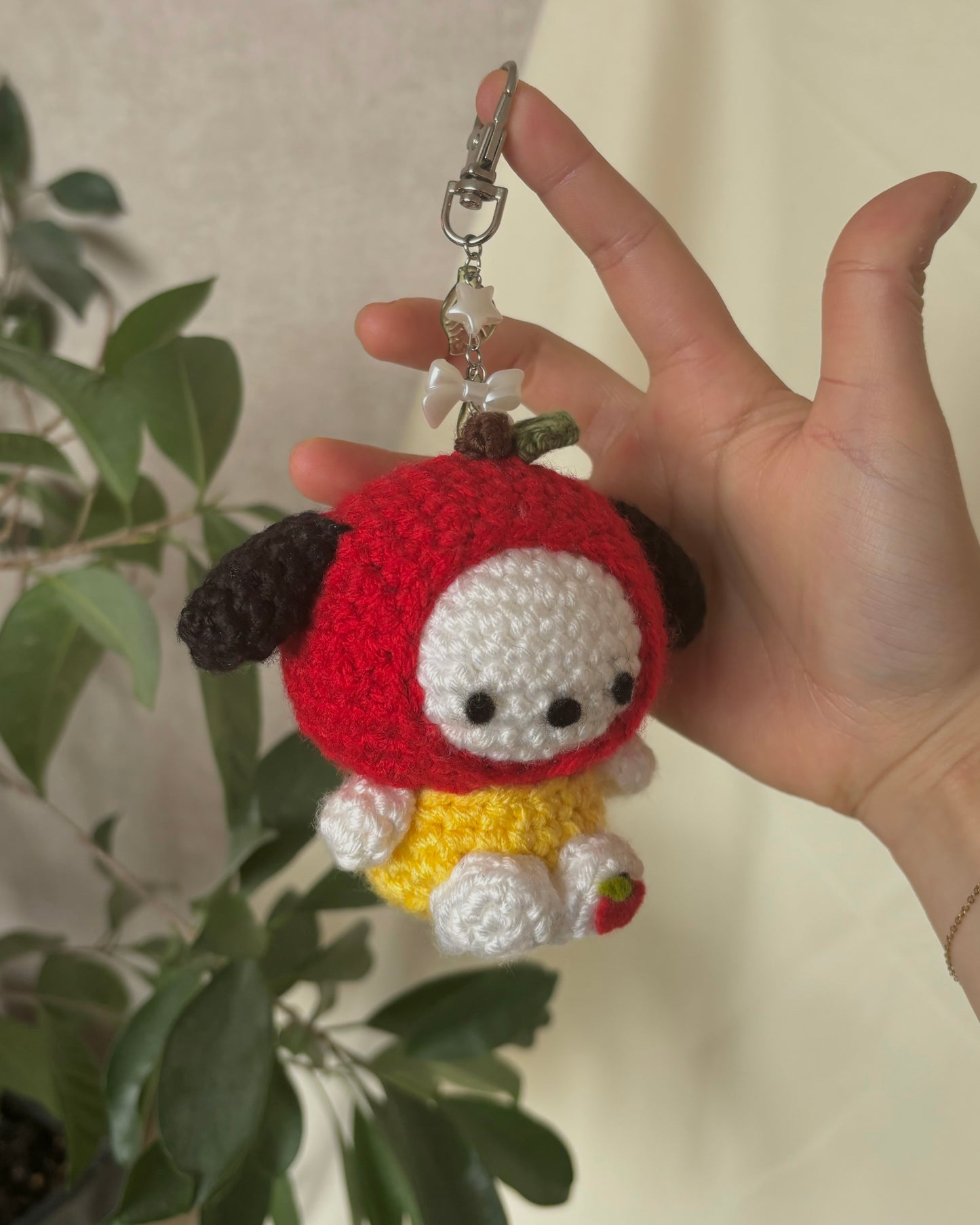 Apple Dog Keychain