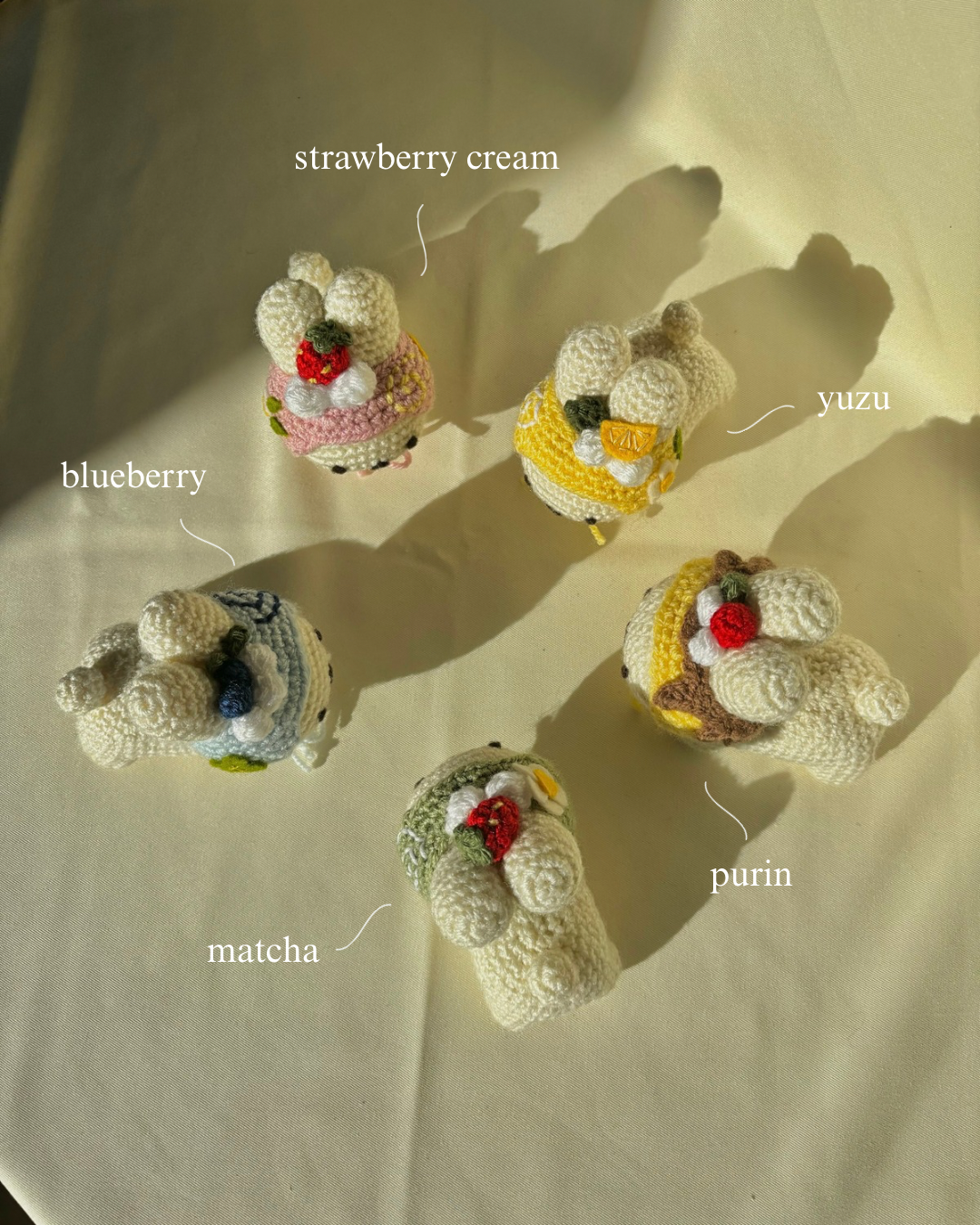 Blueberry Cake Roll Bunny Keychain