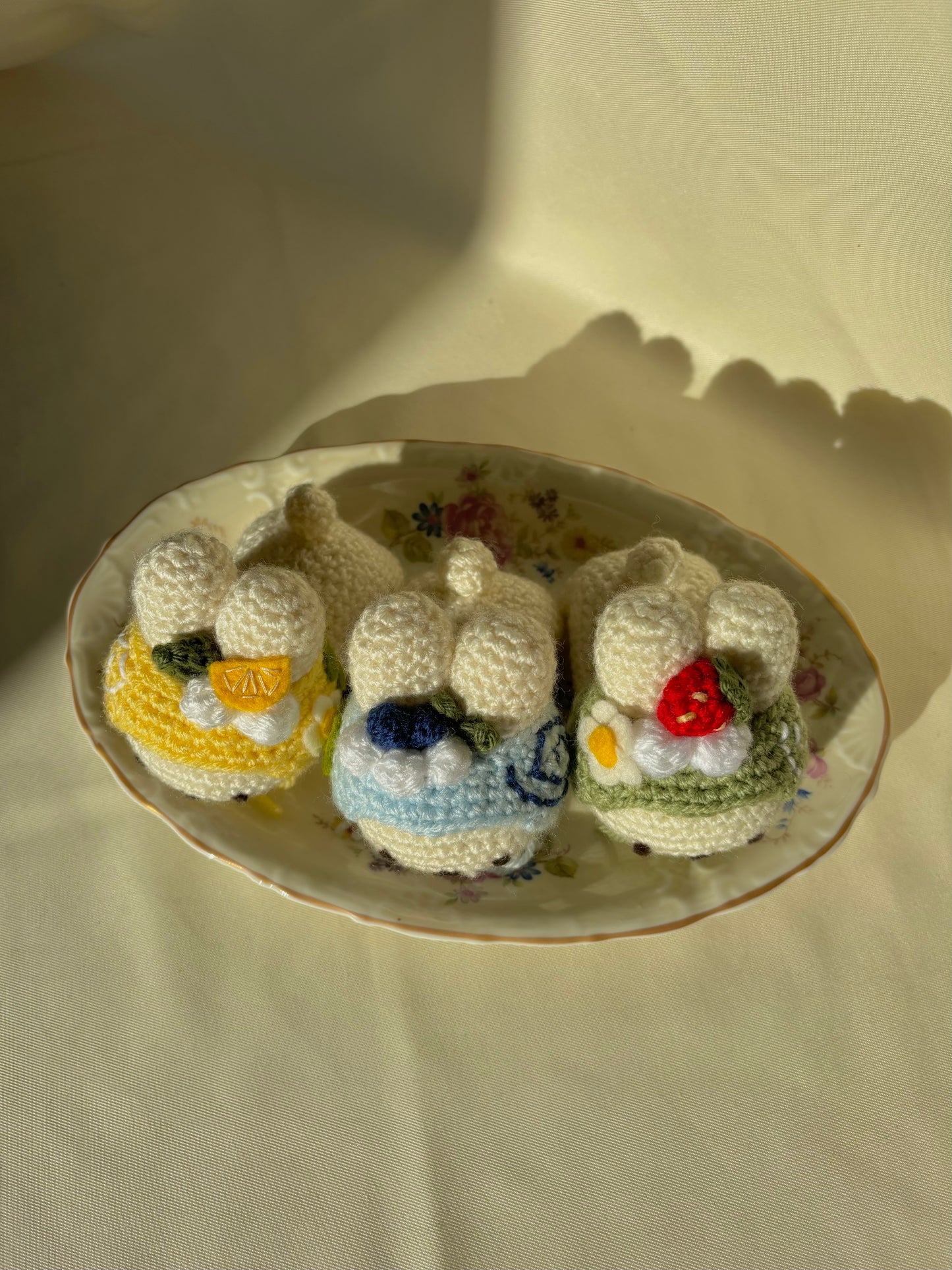 Blueberry Cake Roll Bunny Keychain