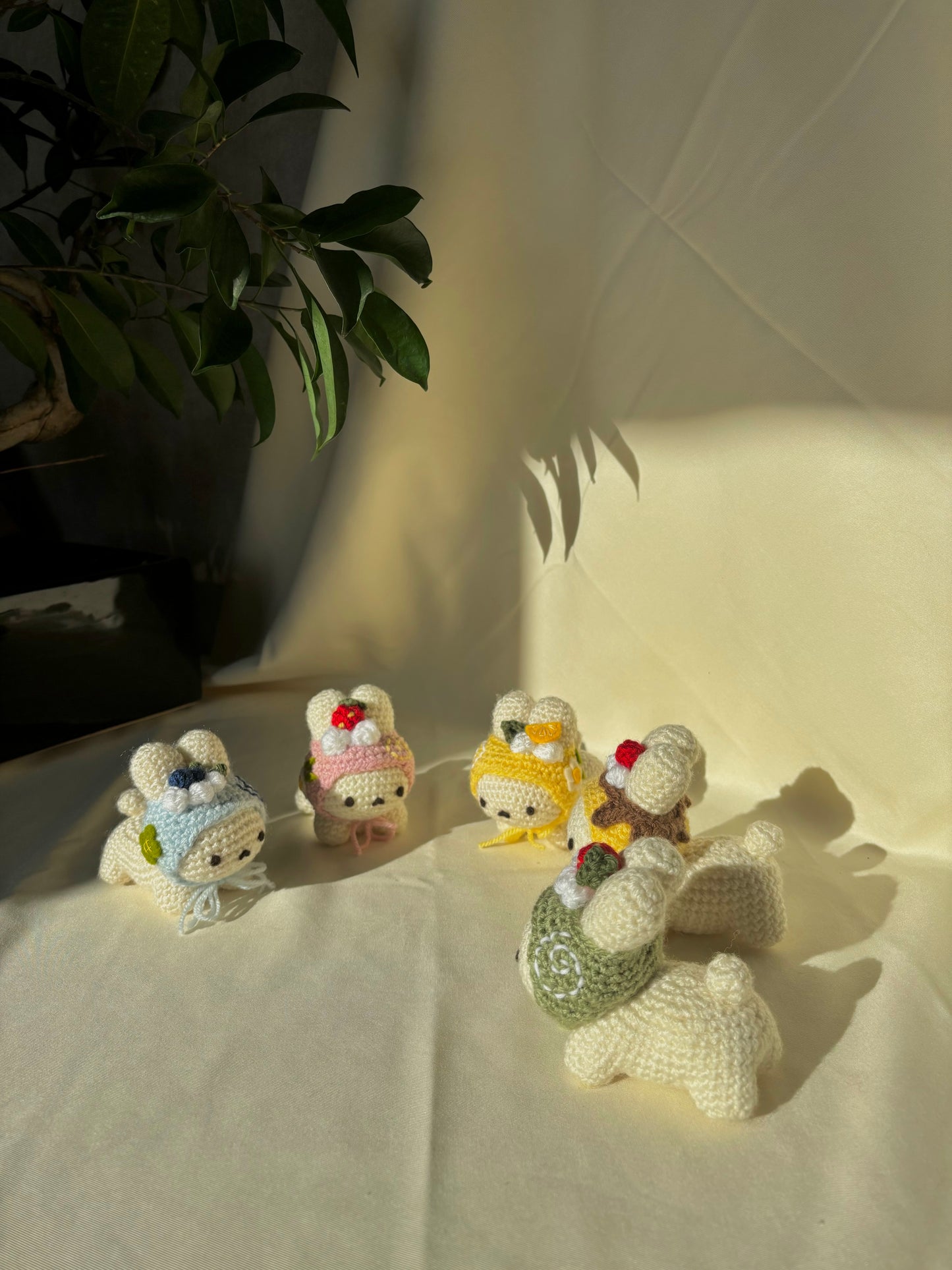 Blueberry Cake Roll Bunny Keychain